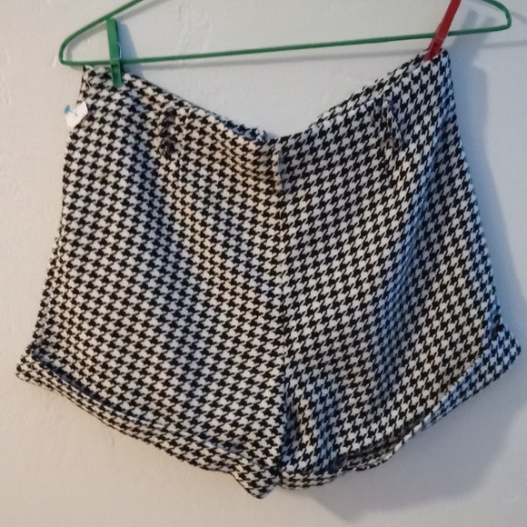 Large Houndstooth Pleated Dress Shorts business casual belt loops trouser Knit - Picture 3 of 13